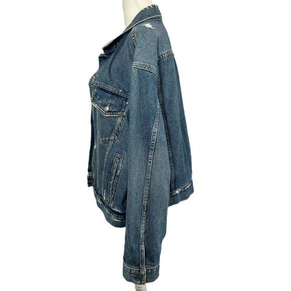 Like new GRLFRND 'Kim' 100% Cotton Denim Jacket in 'Living The Blues' Sz… - Picture 5 of 11